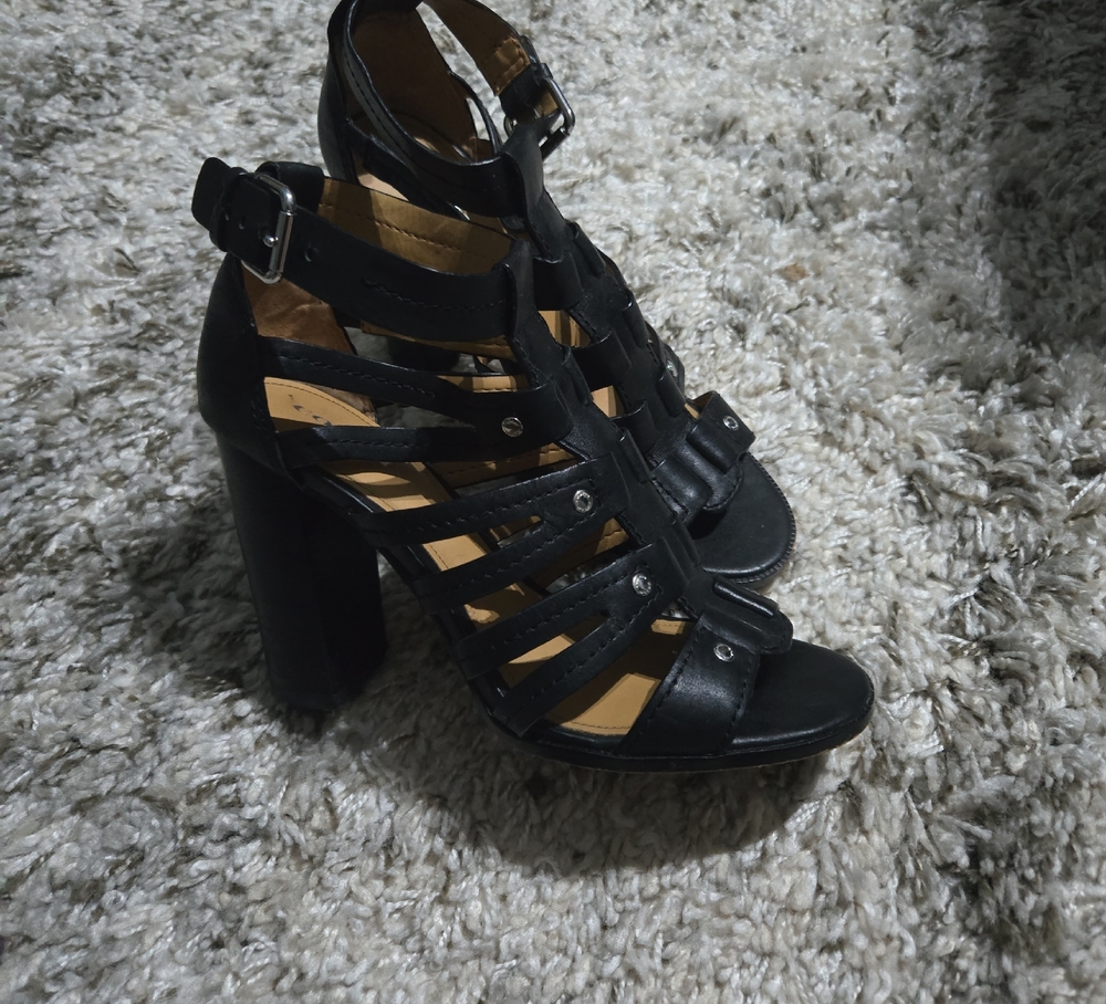 Coach Black Strappy Heels